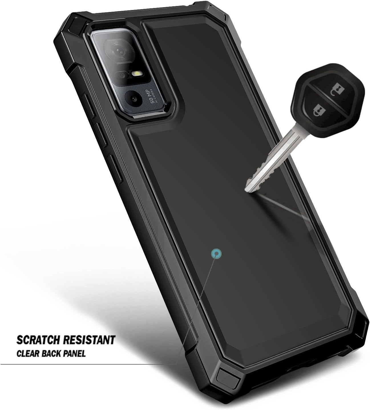 NZND Funda compatible con TCL 40 XE 5GTCL 40 X 5G con protector de pantalla incorporado, cubierta protectora de cuerpo completo a prueba de golpes,