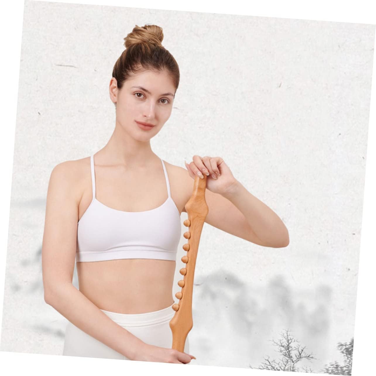 Beavorty Gua Sha Masaje Palo de Masaje Palo de Masaje Rodillo de Hombro Rodillo Masajeador de Madera Palo de Masaje Manual Palo de Reflexología Palo