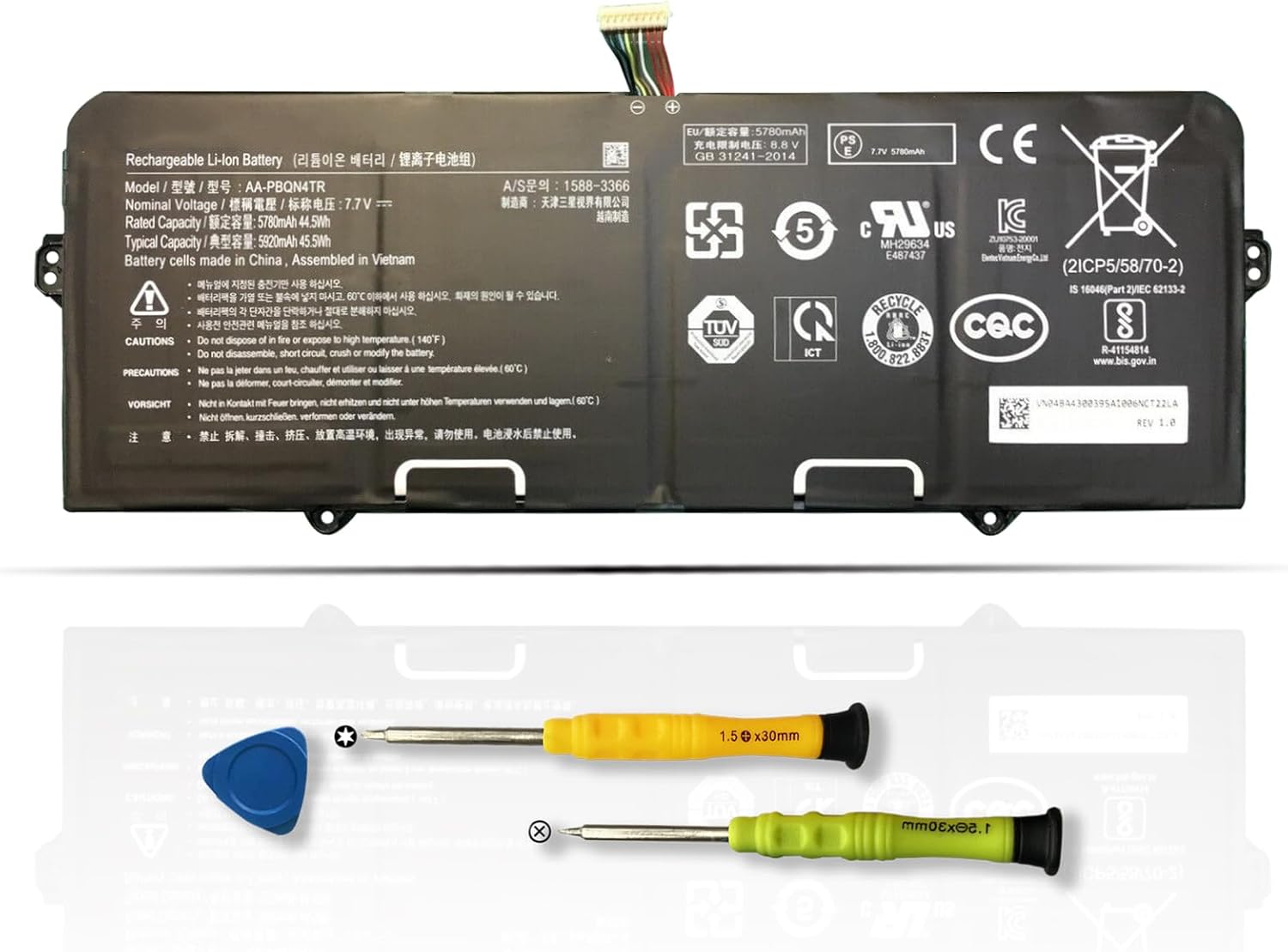 Espacio AA-PBQN4TR – Batería de repuesto para laptop Samsung Galaxy Chromebook 2 XE530QDA XE530QDA-KA1US XE530QDA-KA2US XE530QDA-KB1US