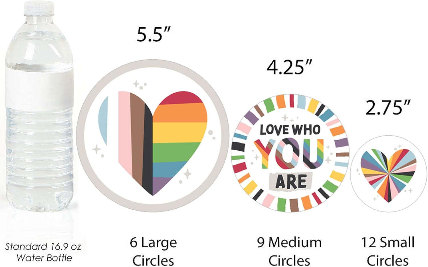 Big Dot of Happiness So Many Ways to Be Human – Confeti circular gigante para fiesta del orgullo – Decoraciones de fiesta – Confeti grande 27