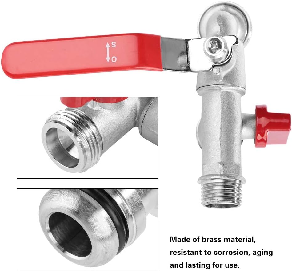 Grifo de montaje en pared para exteriores, grifo Bibcock para balcón, fregona, grifo de agua de doble válvula de 90 grados, grifo de latón de 12