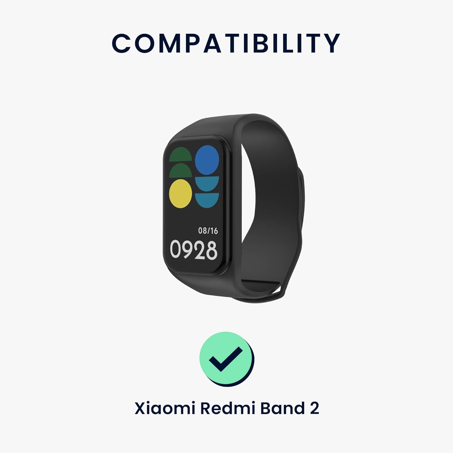 kwmobile Estación de acoplamiento compatible con Xiaomi Redmi Band 2 – Cable cargador de carga con soporte – Negro