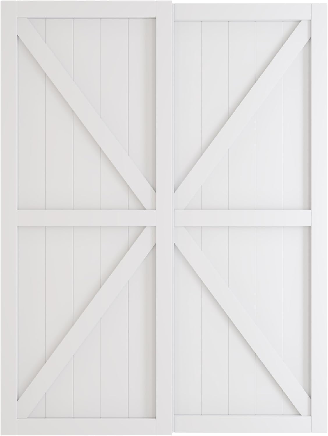 ARKHJEM Puerta corredera de armario, puerta corredera de diseño Doble-K, 60 x 80 pulgadas (doble 30 pulgadas), accesorios incluidos, panel de puerta