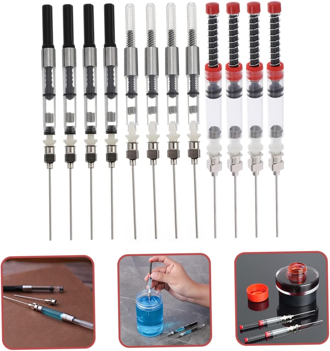 Pluma estilográfica, convertidor de resorte, 12 piezas, con absorción de tinta, kit de pluma estilográfica, relleno de resorte para bolígrafo,
