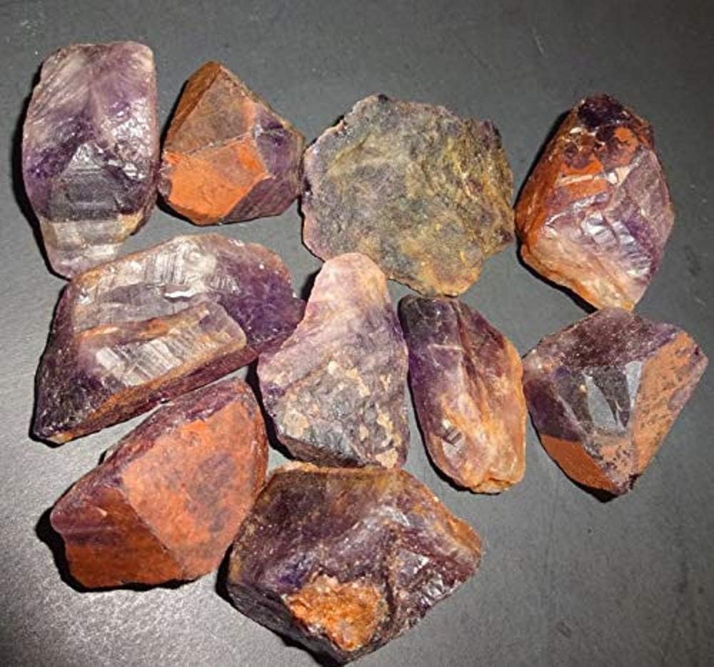 Cacoxenite Raw Cacoxenite Super 7  Sacred 7 AA Grado “Melodies Stone” piedra preciosa curativa de cristal natural en bruto, juego de 10 piezas, Gema