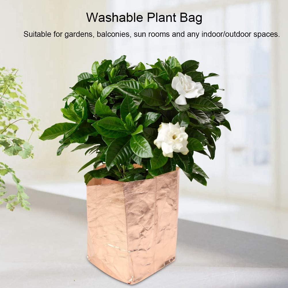 Fydun Kraft Paper Washable Reusable Planting Bag Plant Growing Bags for Garden Balcony Rose Gold20x20cm Kraft Paper Washable Reusable for Family (20