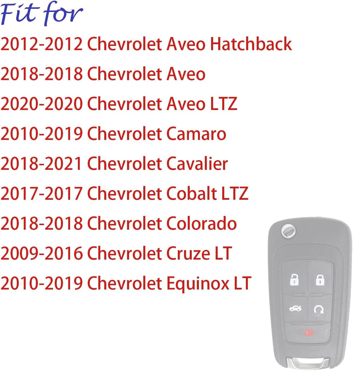 Funda de silicona para llavero de Chevy protector de control remoto sin llave de repuesto para Chevrolet Equinox Cruze Camaro Malibu Impala Sonic