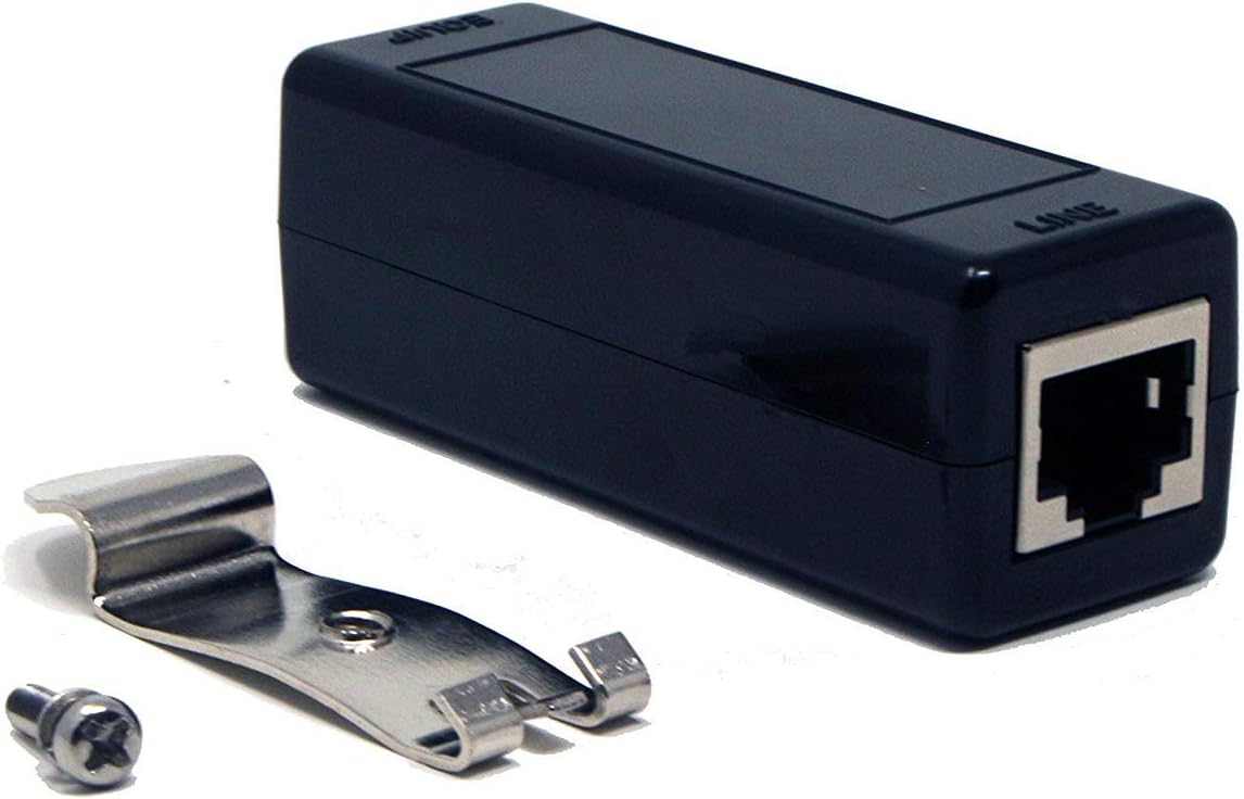 Protector contra sobretensiones Ethernet – PoE+ – Gigabit – (con opción de montaje en carril DIN) – Tubo de descarga de gas para protección completa