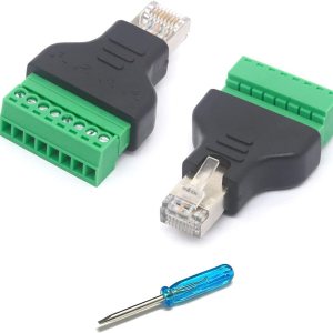 Adaptador de terminal de tornillo macho RJ45, RJ45 macho a tornillo de 8 pines, conector hembra Cat7 6 5 5e Extensor de enchufe de red Ethernet CCTV Adaptador de terminal de tornillo macho RJ45, RJ45 macho a tornillo de 8 pines, conector hembra Cat7 6 5 5e Extensor de enchufe de red Ethernet CCTV