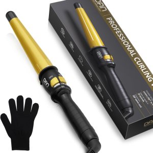 DAN Technology Rizador de pelo cónico de 34-1 14 pulgadas, rizador de pelo de cerámica turmalina, rizador de pelo de doble voltaje, herramienta de DAN Technology Rizador de pelo cónico de 34-1 14 pulgadas, rizador de pelo de cerámica turmalina, rizador de pelo de doble voltaje, herramienta de