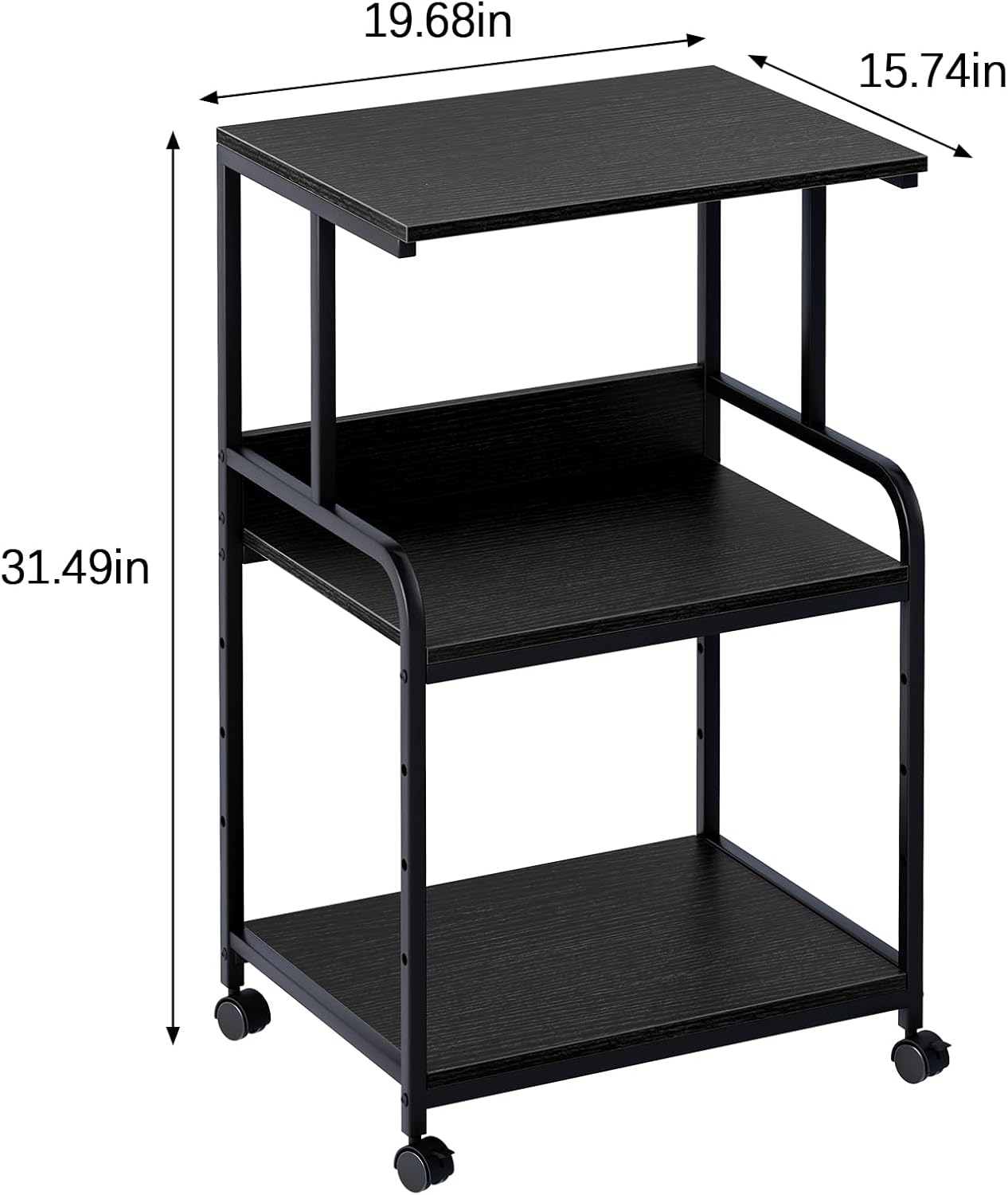 Printer Stand with Storage Shelf,3 Tier Printer Cart with Wheels,Mobile Printer Table for Home Office,Stands for Printer Heat Press Scanner