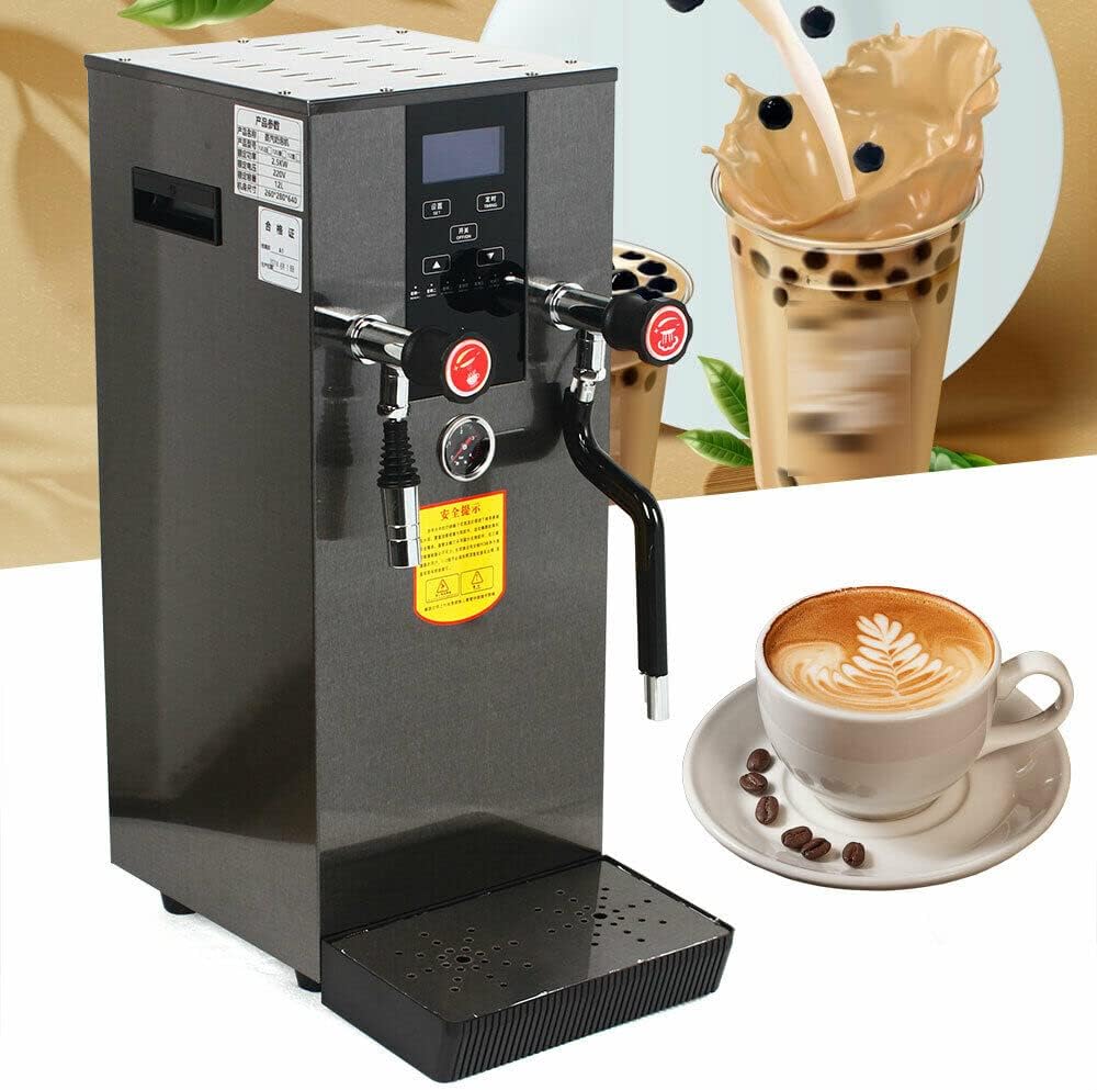Máquina de vapor de agua eléctrica comercial de 2500 W, máquina de ebullición de agua de vapor de espuma de leche de café expreso, máquina de