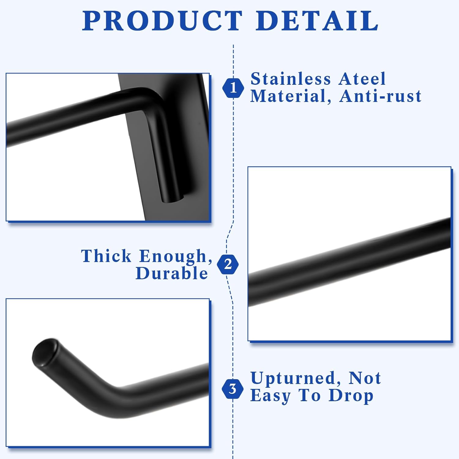 Zonon 100 ganchos de rejilla para pared, ganchos de rejilla de metal, accesorios de pared para venta al por menor, garaje, tienda, comercial, panel