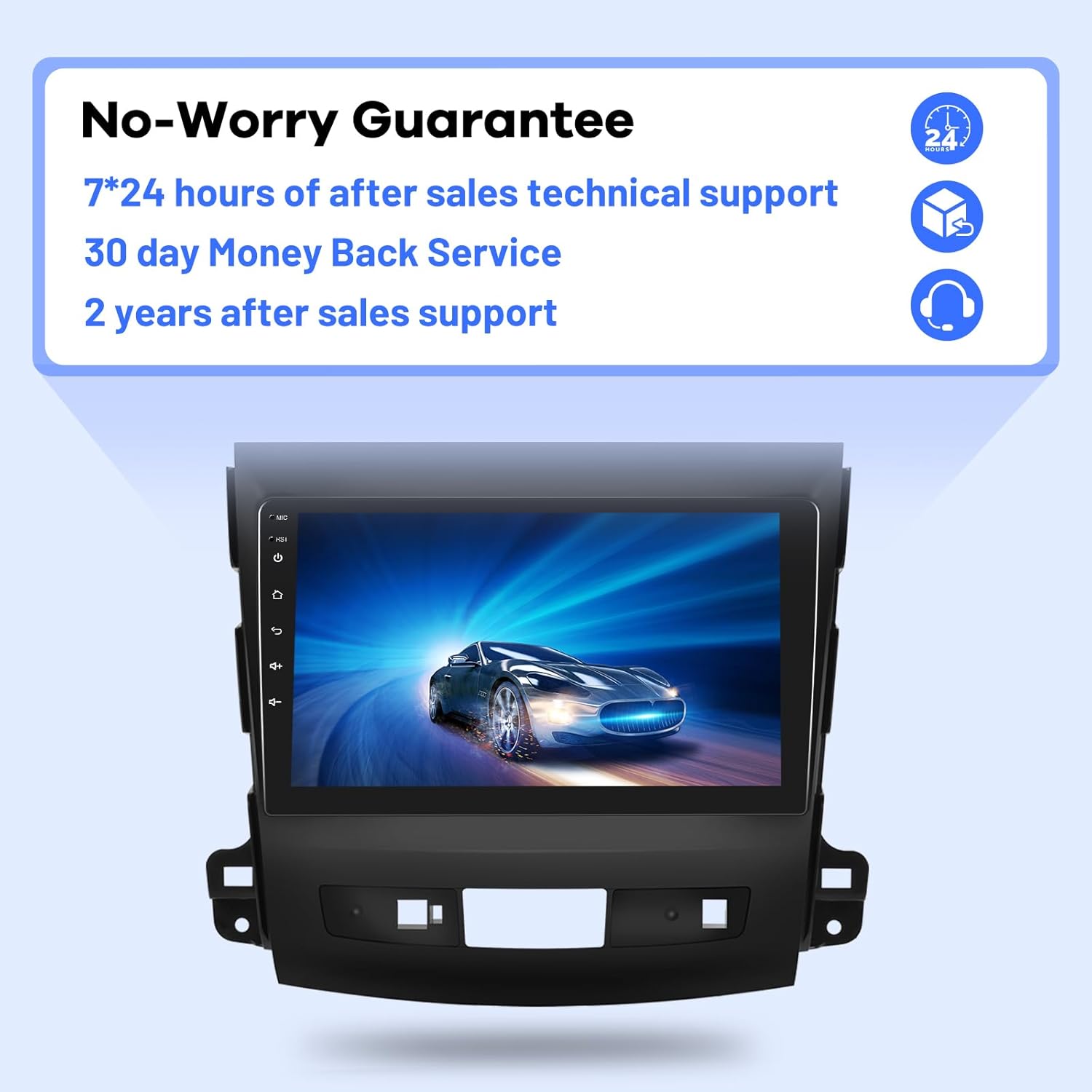 2G+64G Radio de coche para Mitsubishi Outlander 2008-2015, pantalla táctil Android estéreo de 9 pulgadas, CarplayAndroid AutoHi-Fi