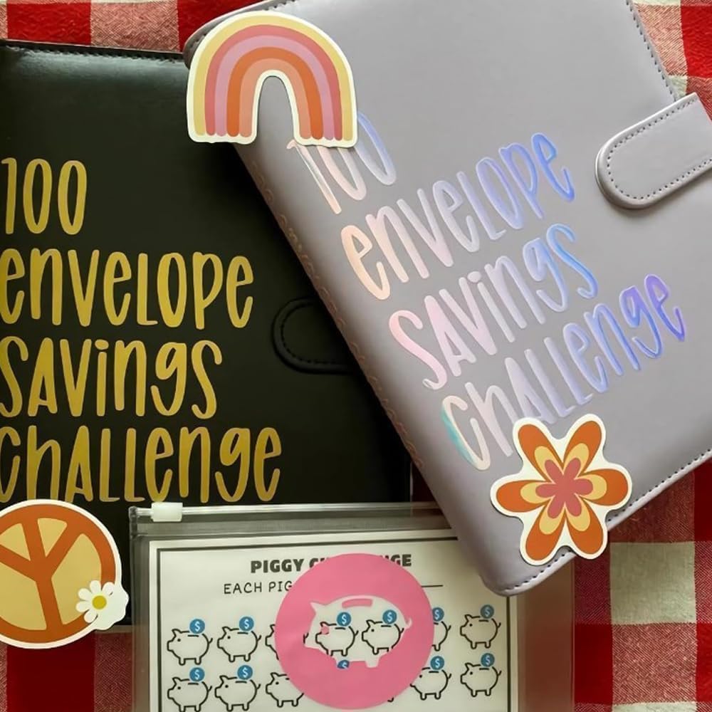 Carpeta de desafío de 100 sobres  Desafío de ahorro de sobres  Carpeta de desafío de sobre, manera fácil y divertida de ahorrar $5,050, carpeta de
