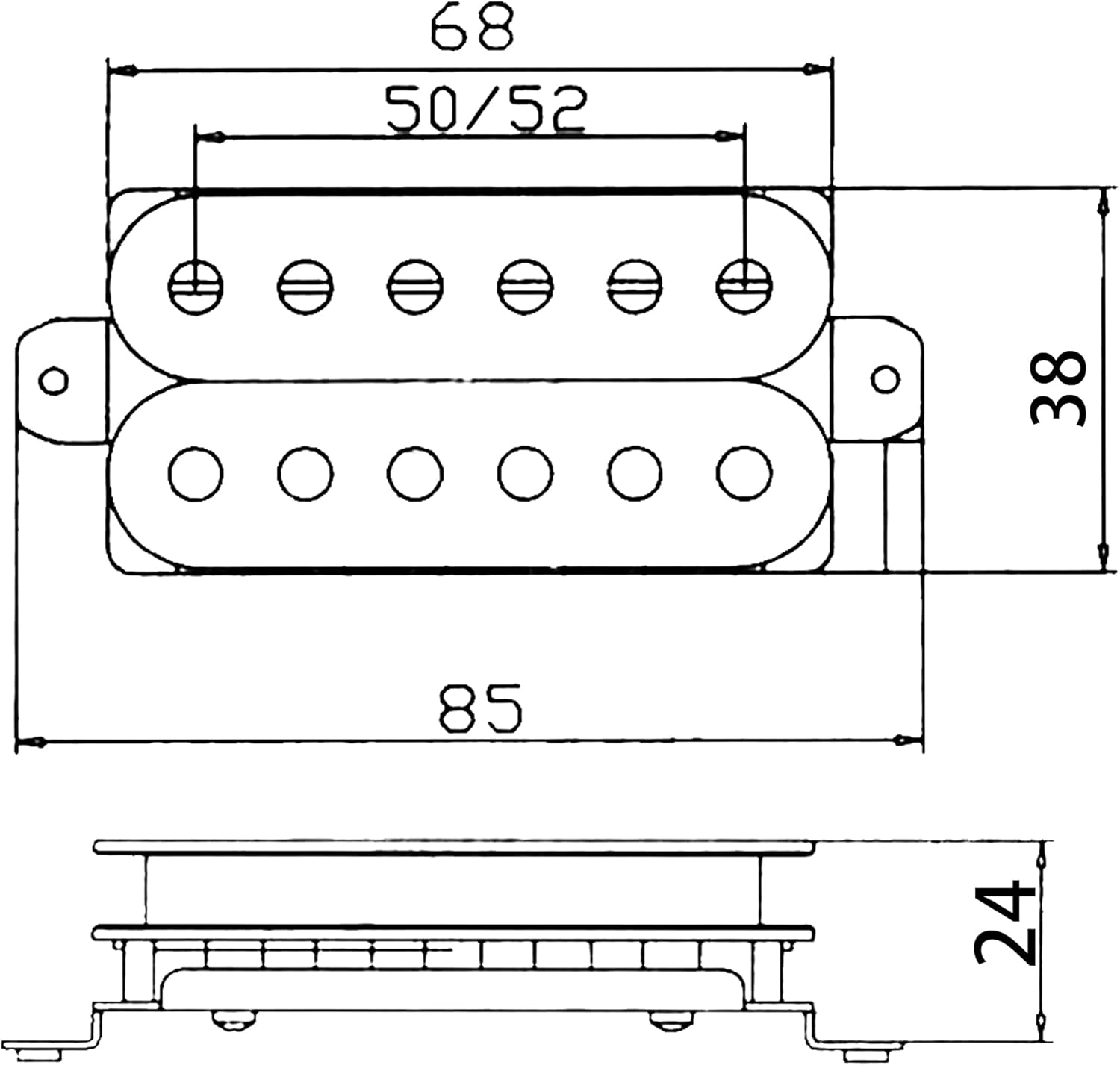 Juego de pastilla de puente de cuello de guitarra eléctrica con imán de alto rendimiento NB compatible con pastilla de guitarra eléctrica (negro)