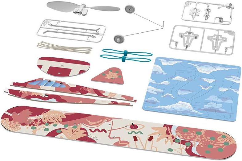 Juego STEM de ala alta para avión con banda de goma PLAYSTEM