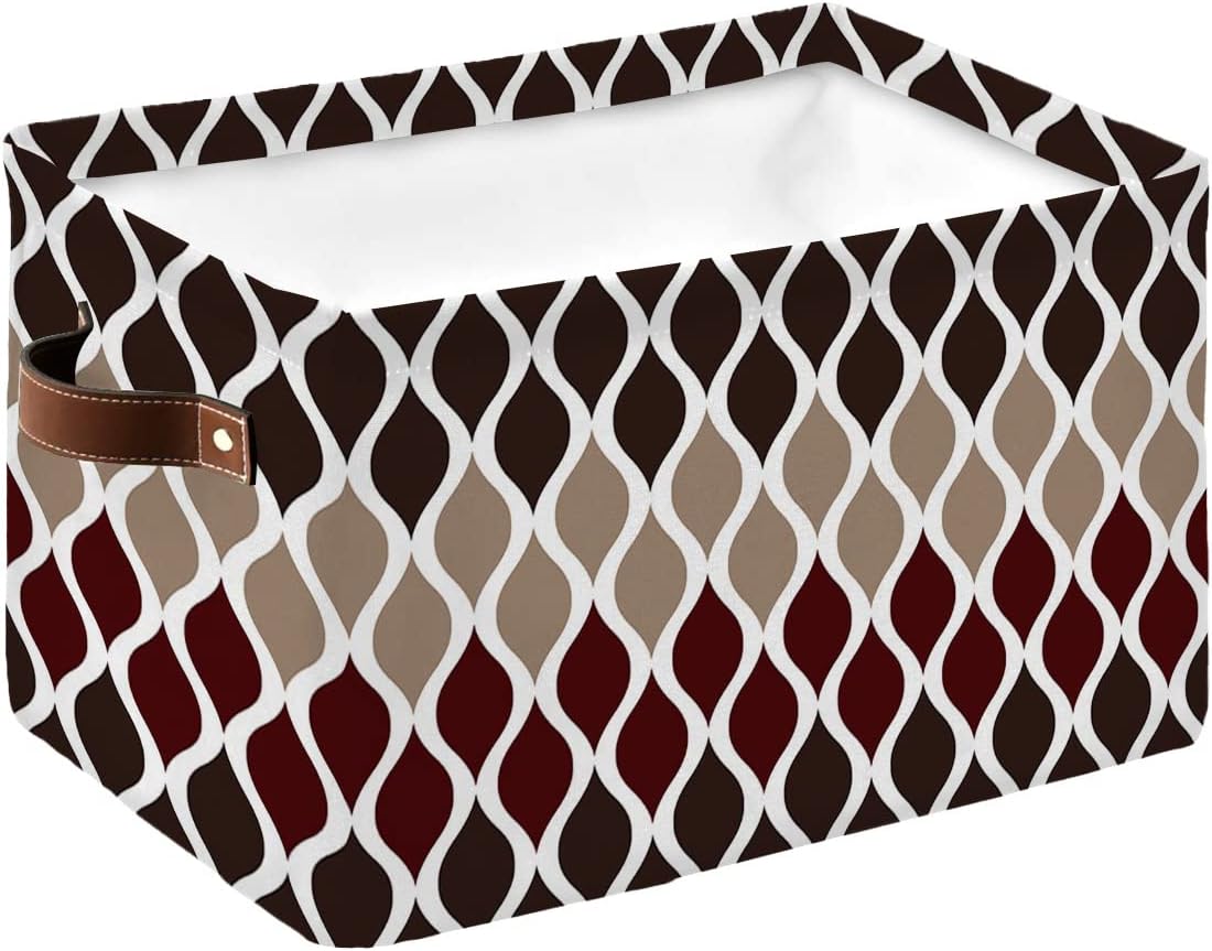 Cesta de almacenamiento para organizar estantes, cajas de almacenamiento plegables con asa, beige moderno, geométrico, arte abstracto, estética,