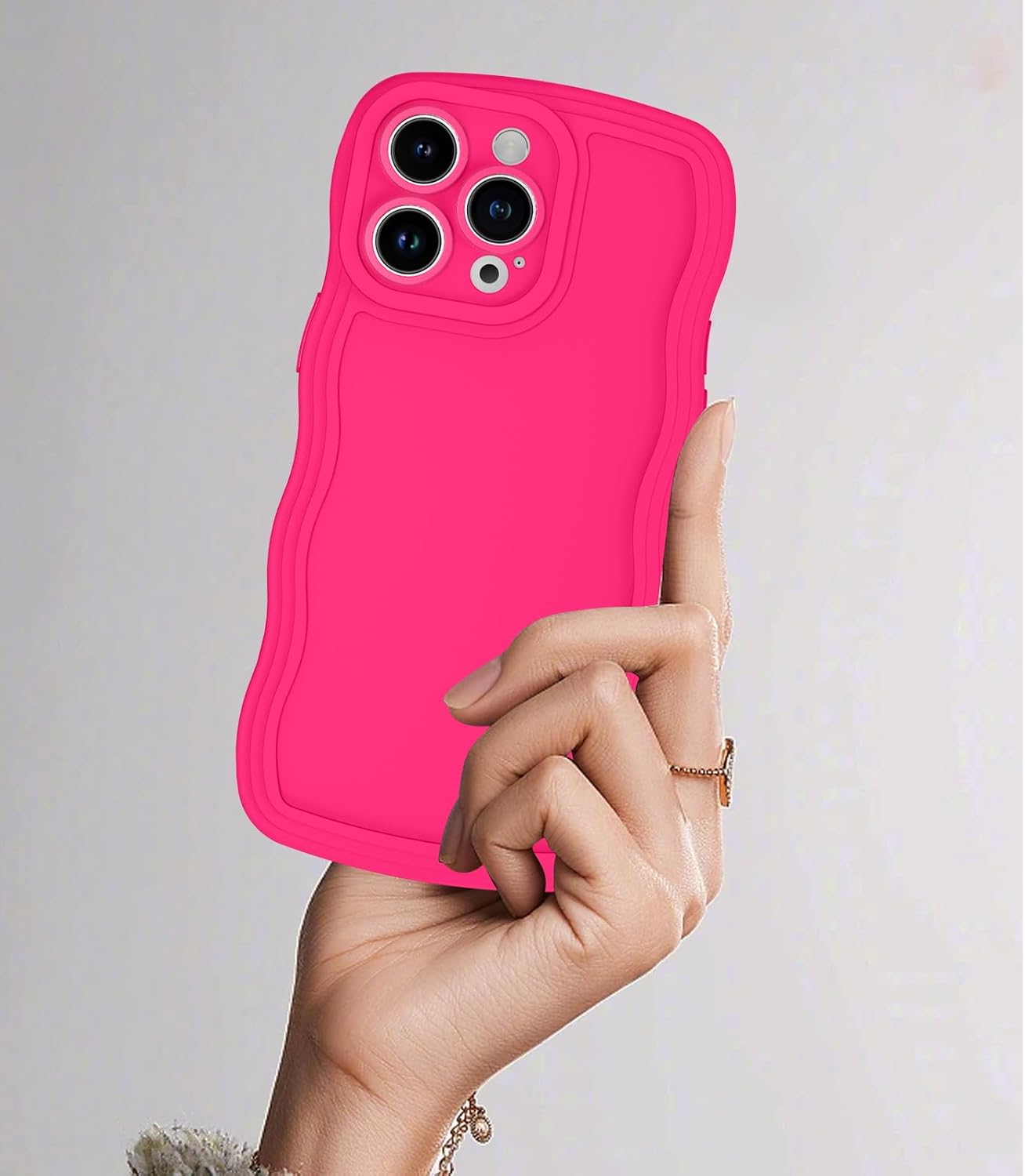 GUAGUA Funda para iPhone 13 Pro de 6.1 pulgadas, funda de teléfono para iPhone 13 Pro, bonito diseño de forma de onda rizada, suave híbrido, TPU, a