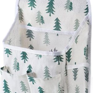 FuninCrea Bolsa de almacenamiento para colgar en la pared, organizador de lino a cuadros blanco y negro, para montar en la pared, sin perforaciones, FuninCrea Bolsa de almacenamiento para colgar en la pared, organizador de lino a cuadros blanco y negro, para montar en la pared, sin perforaciones,