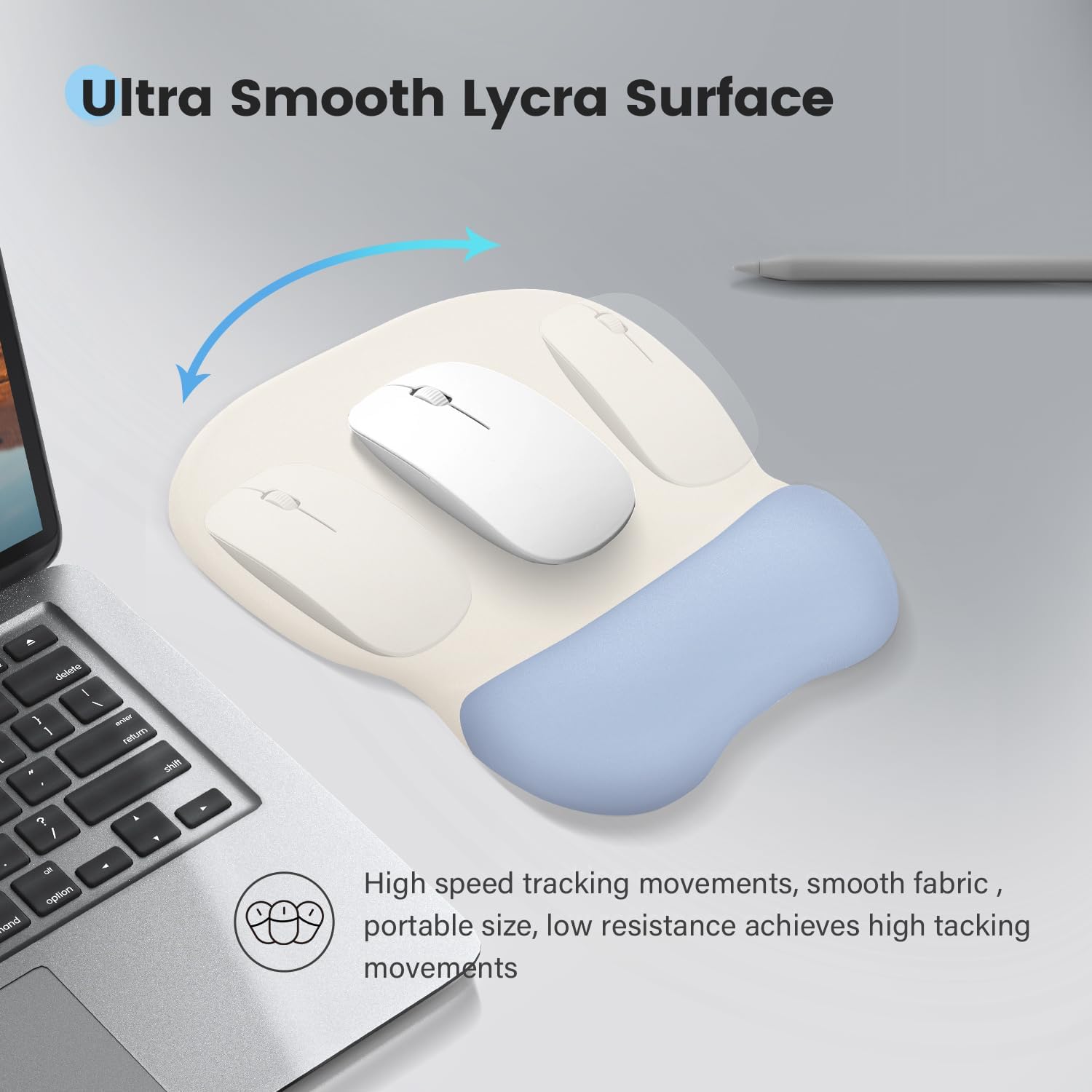 Soqool Alfombrilla de mouse ergonómica con soporte para muñeca, alfombrilla de mouse de gel con reposamuñecas, alfombrilla de mouse para aliviar el