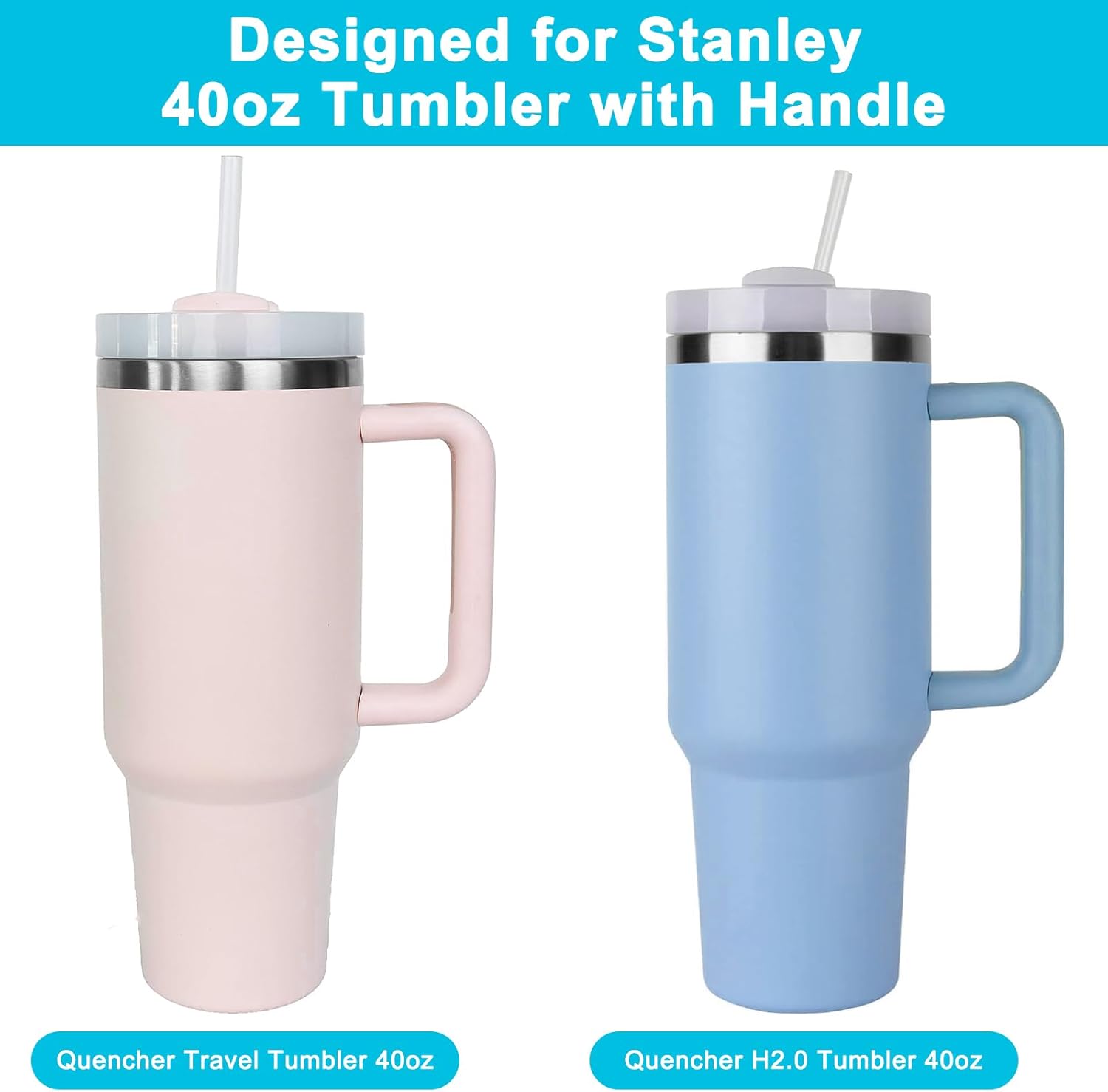 Stanley – Tazón de aperitivos para vaso Stanley de 40 onzas con asa, bandeja de aperitivos con agujero para popote para vaso Stanley, soporte para