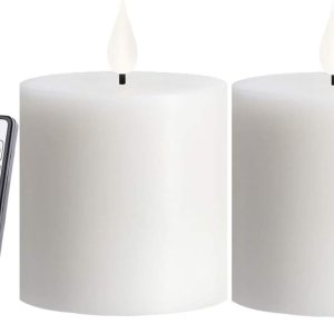 smtyle Juego de 2 velas parpadeantes sin llama blancas que funcionan con pilas para decoración del hogar, jardines votivos de cumpleaños al aire smtyle Juego de 2 velas parpadeantes sin llama blancas que funcionan con pilas para decoración del hogar, jardines votivos de cumpleaños al aire