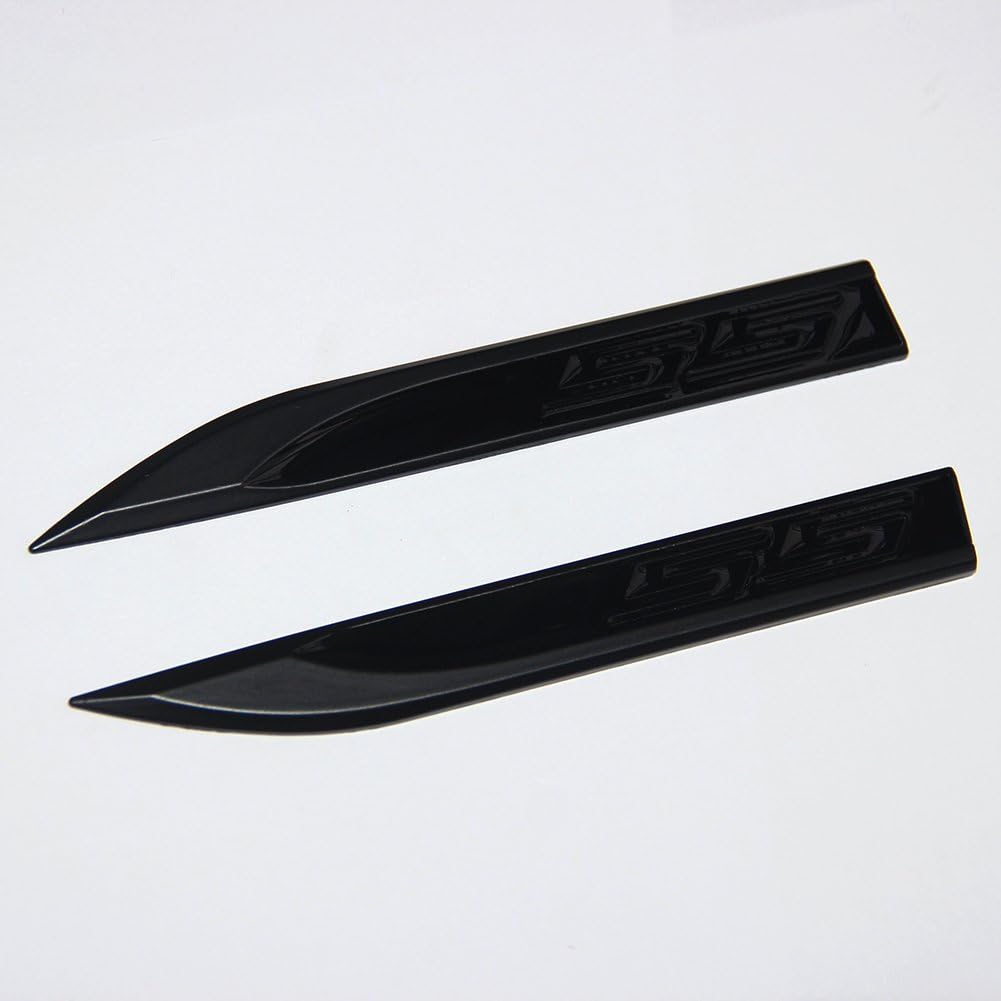 2X OEM Ss Emblemas Cuchilla Tipo 3D Logo Compatible con Camaro 1LE Zl1 Series Todo Negro