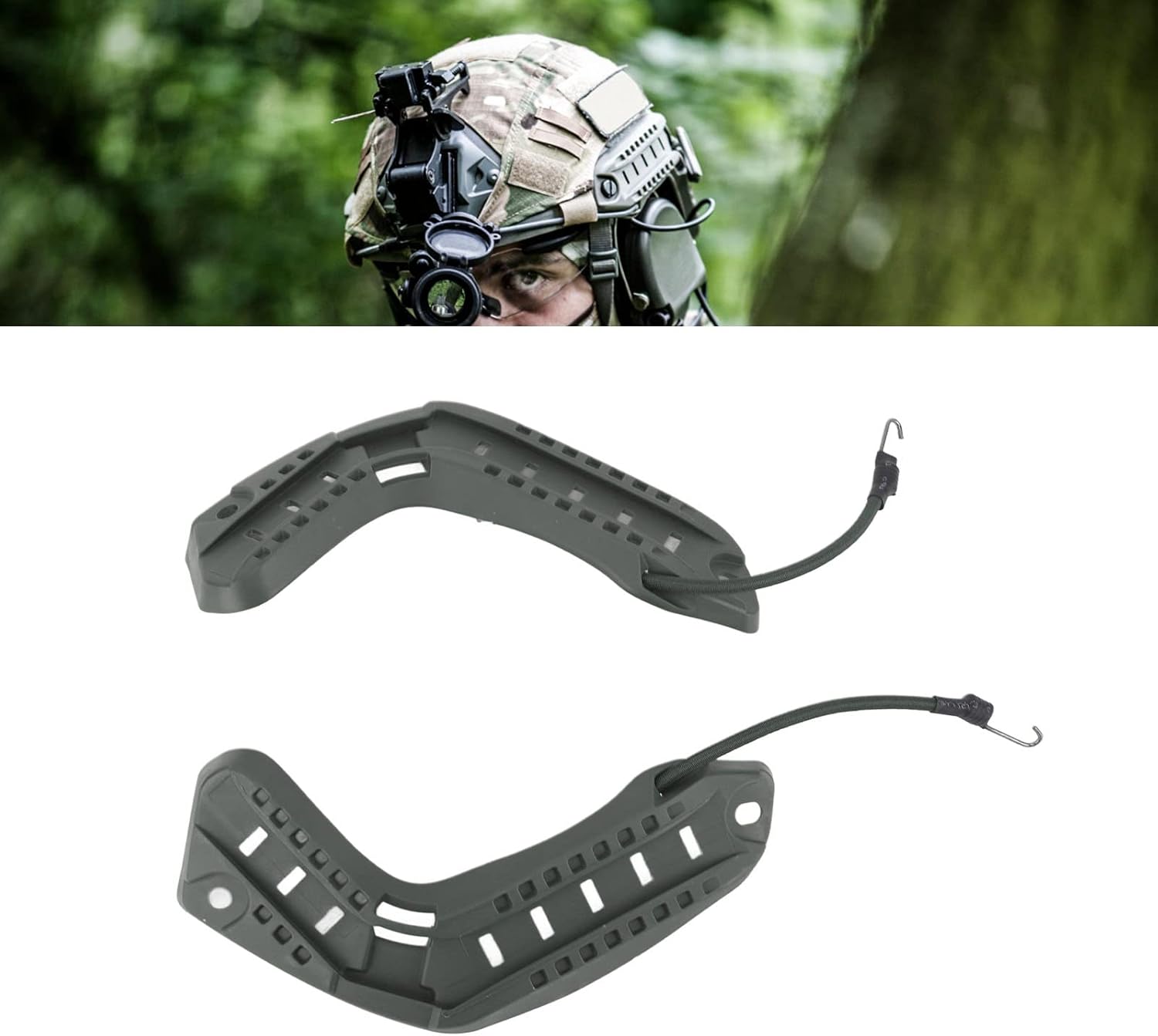 Riel lateral del casco, accesorios para casco ARC, fáciles de instalar, robustos para actividades al aire libre (verde)