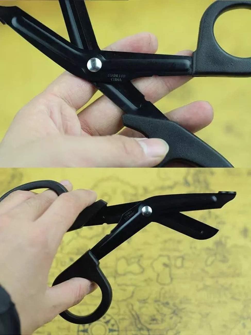 Tijeras de vendaje de rescate táctico multifunción de 7.2 pulgadas Tijeras de trauma EMT con diente de sierra de acero inoxidable afilado (verde)