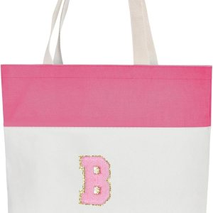 Initial Tote Bag for Women Canvas Beach Travel Bag Personalized Reusable Grocery Bags Gifts for HerWomenBridesmaidsGirls Initial Tote Bag for Women Canvas Beach Travel Bag Personalized Reusable Grocery Bags Gifts for HerWomenBridesmaidsGirls