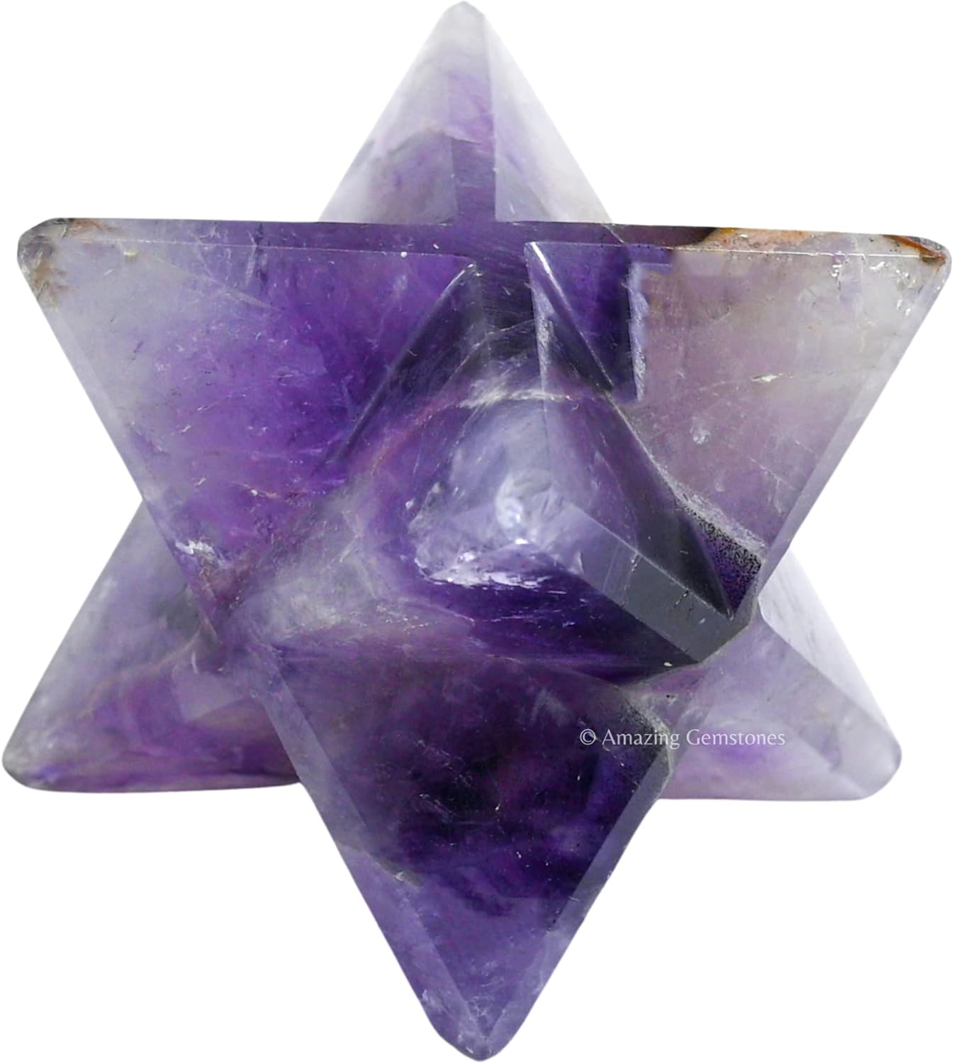 Amatista Merkaba Crystal – 1.5″ Pulgadas 3D Metatrones Cubo Cristal Merkaba