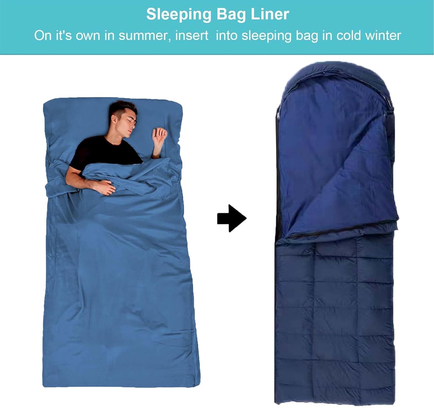 Forro para saco de dormir, sábana de viaje y saco de dormir para adultos, sábanas de camping, saco de dormir de viaje para mochileros, hoteles y