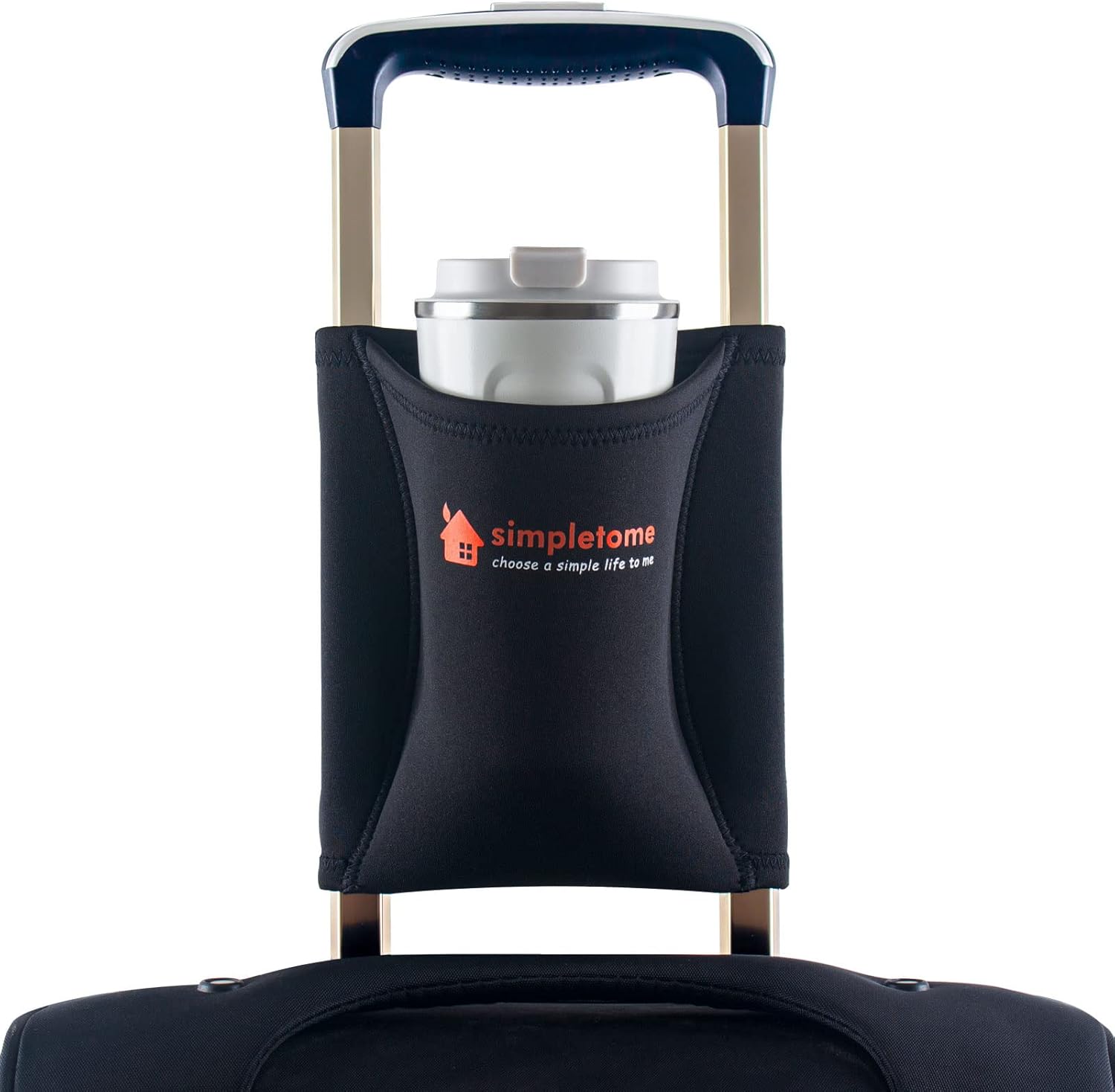 simpletome Portavasos para equipaje con manos libres, accesorio para bolsa de bebidas, estilo simple, materiales elásticos, fácil de instalar y