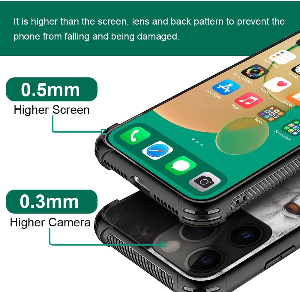 CARLOCA Funda compatible con iPhone 14 Pro, funda de león blanco y negro para iPhone 14 Pro para hombres y niños, funda de TPU suave antiarañazos