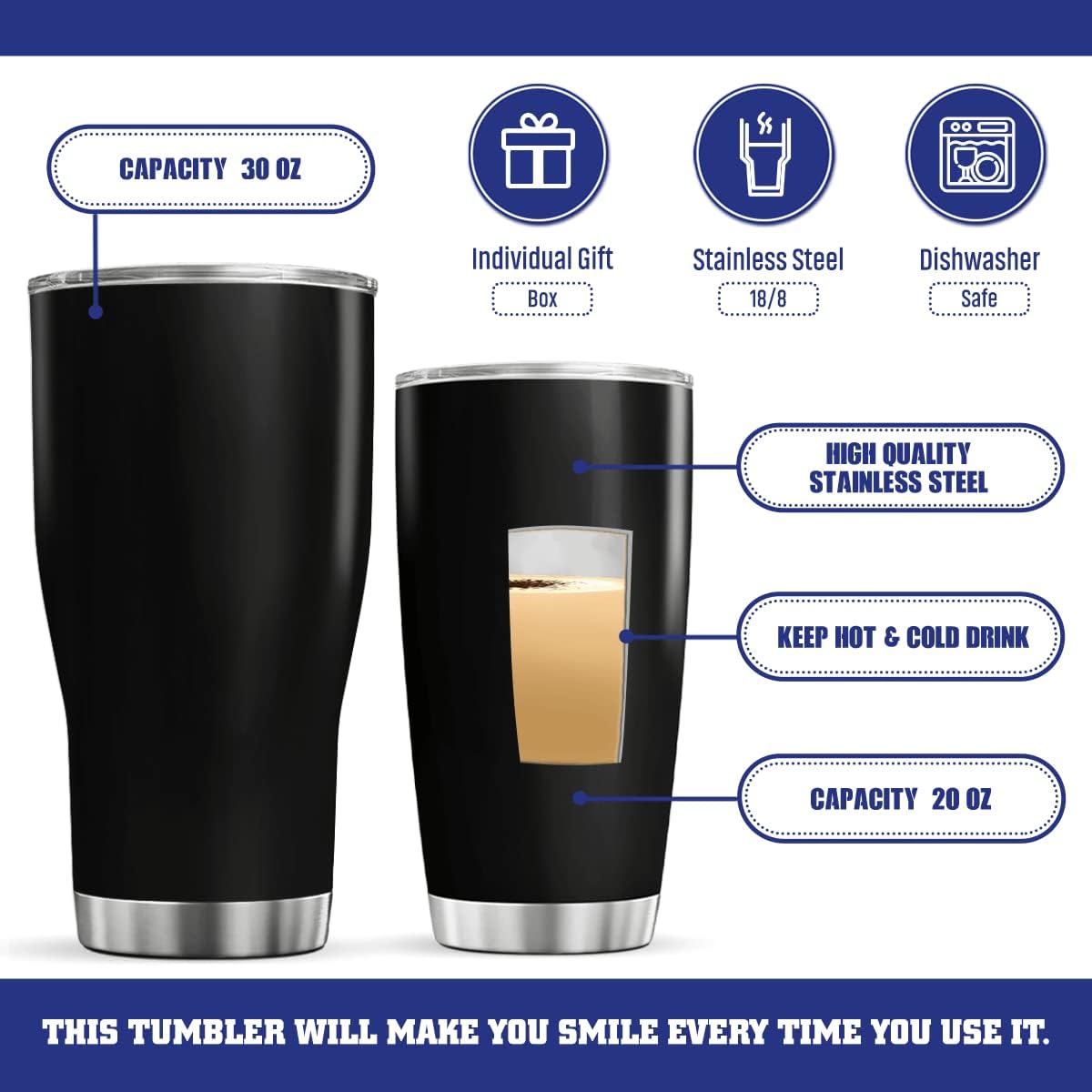 Vaso de café personalizado con tapa aislada, regalos de Navidad para niños, mujeres, hombres y adultos, tazas de acero inoxidable, decoraciones de