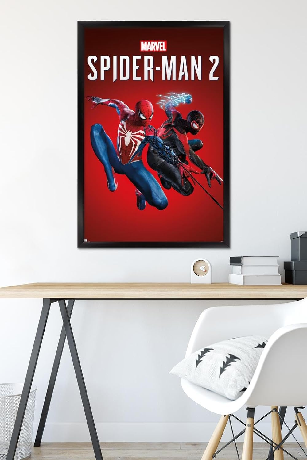 Trends International Marvel’s Spider-Man 2 – Póster de pared de arte clave, 22.37 x 34.00 pulgadas, versión enmarcada en negro