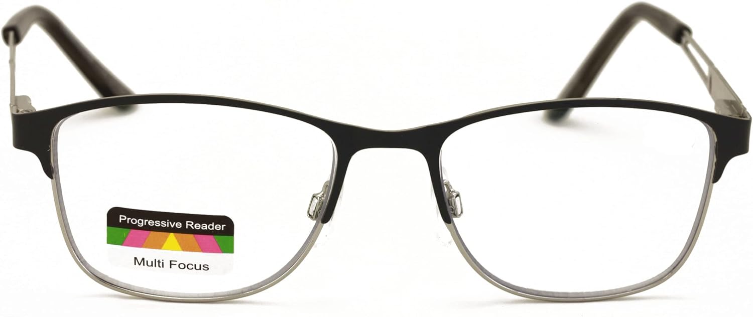 V.W.E. Lentes de lectura trifocales de metal sin línea para mujer, con revestimiento antirreflectante