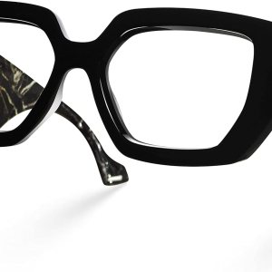 Laemzinv LA022 – Lentes de luz azul para mujer, marco cuadrado de acetato grueso de gran tamaño, para gafas de computadora y juegos Laemzinv LA022 – Lentes de luz azul para mujer, marco cuadrado de acetato grueso de gran tamaño, para gafas de computadora y juegos