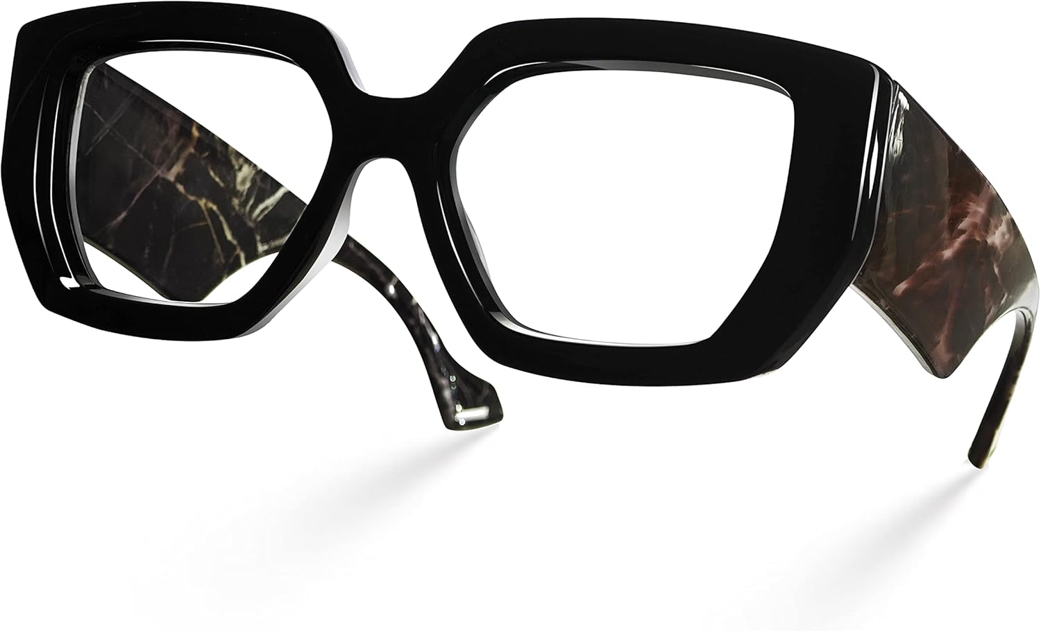 Laemzinv LA022 – Lentes de luz azul para mujer, marco cuadrado de acetato grueso de gran tamaño, para gafas de computadora y juegos