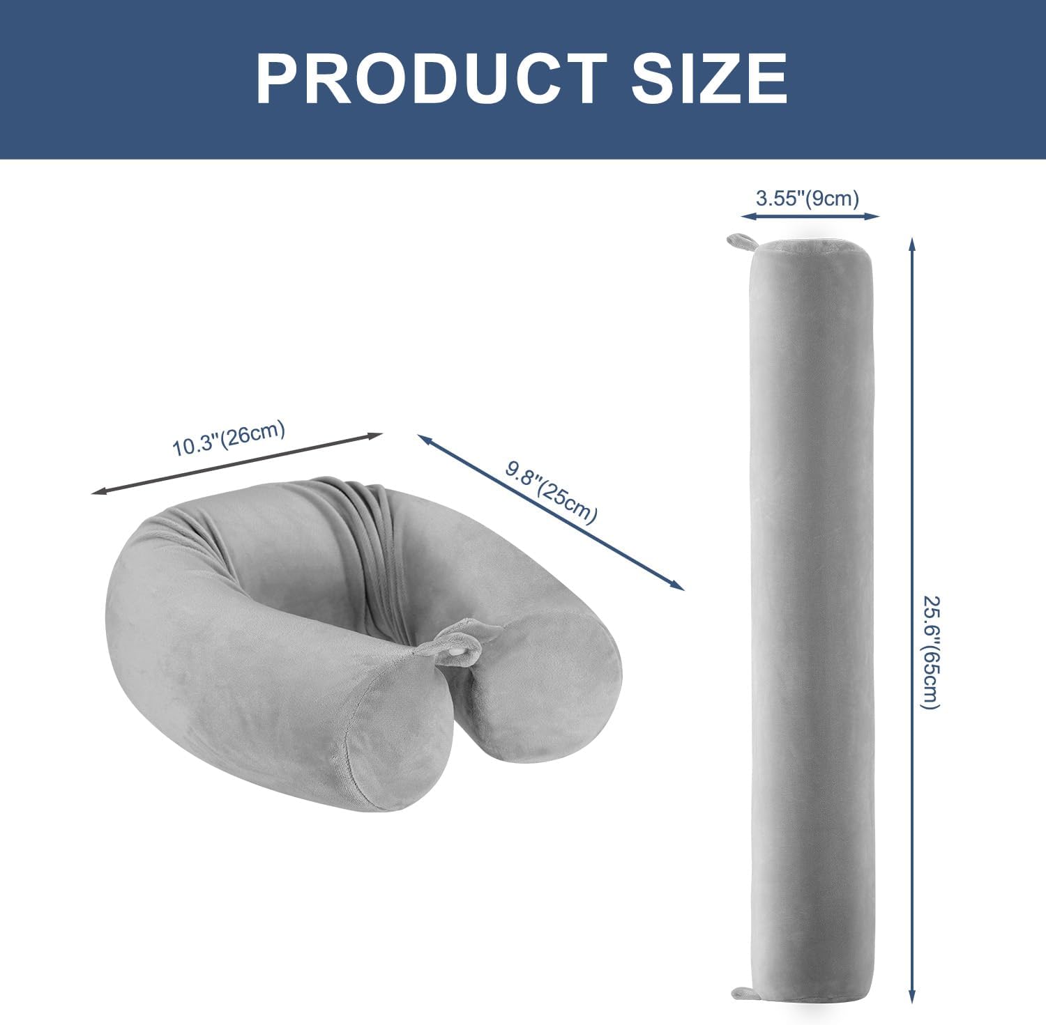 ZOYLEE – Almohada de viaje con espuma viscoelástica para cuello, barbilla, hombro, lumbar y pierna para adultos que viajan en avión, autobús, tren y
