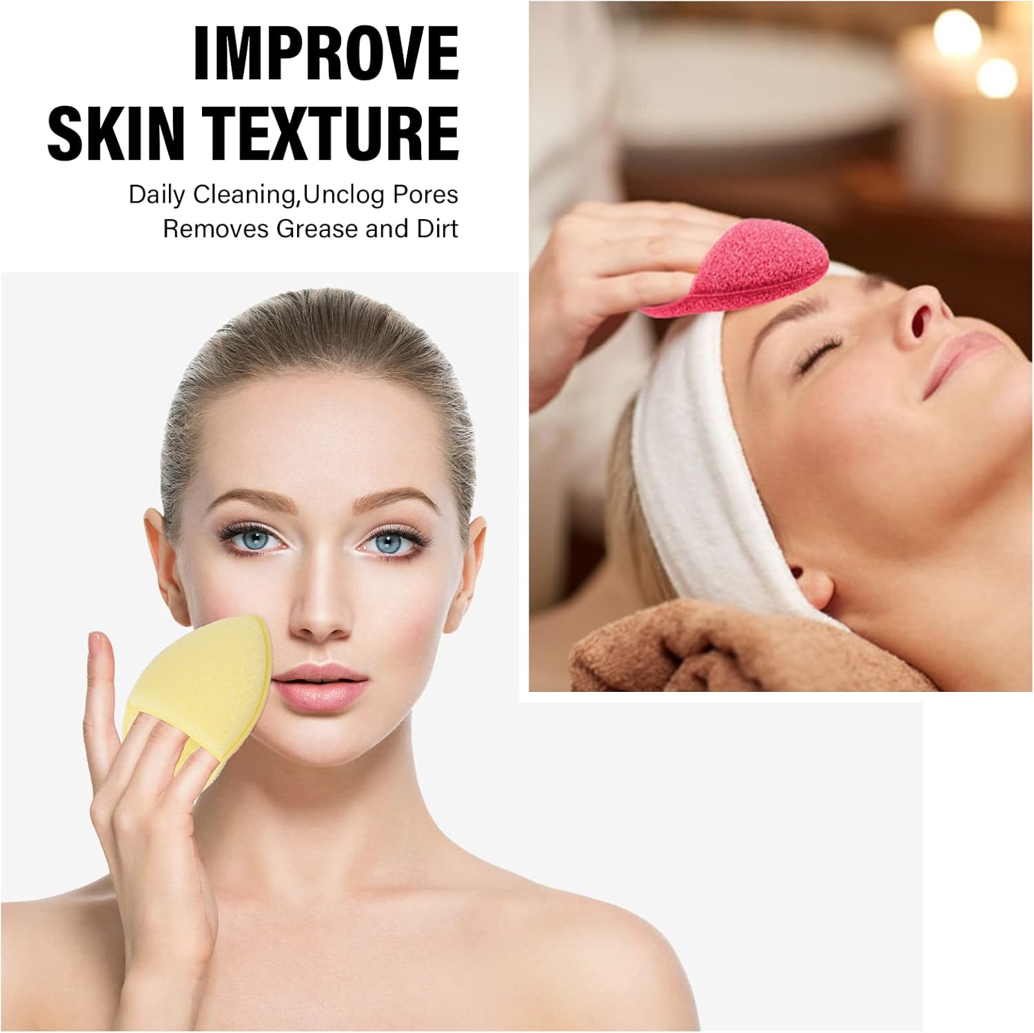 10 esponjas faciales para la limpieza diaria exfoliante facial, esponjas faciales para lavar los dedos de la cara, guantes, esponjas de lavado
