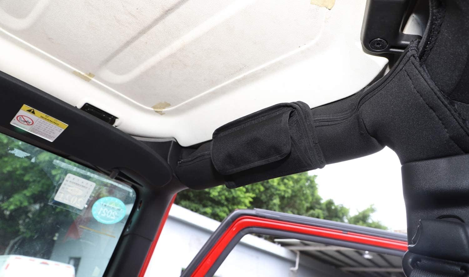 YOCTM Soporte para lentes de sol para Jeep Wrangler JL JK JT Sports Sahara Freedom Rubicon X y Unlimited 2007-2023 Bolsa de almacenamiento interior