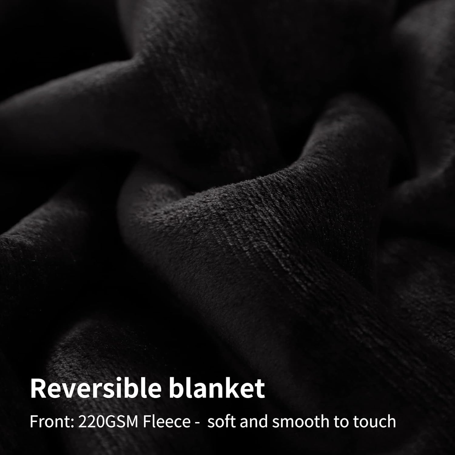 Aisbo Manta cálida individual  Manta reversible de franela Sherpa extra gruesa negra para cama de tamaño individual, manta de invierno de felpa