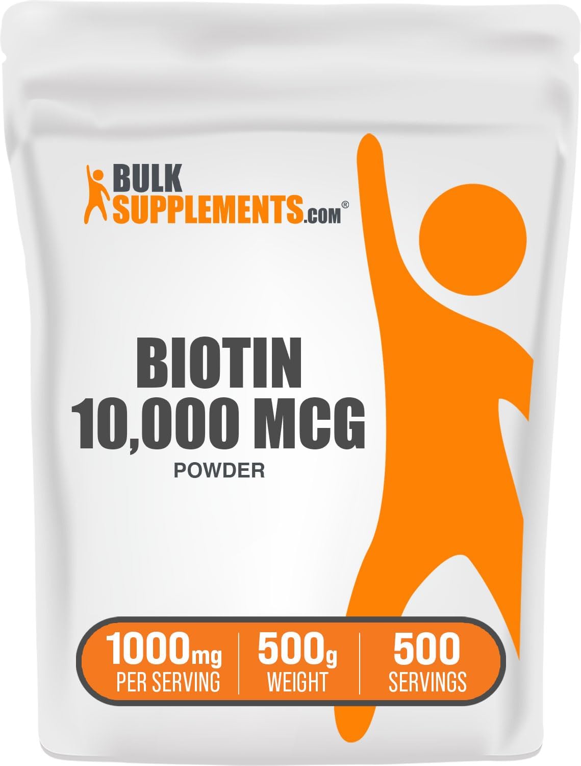 BulkSupplements.com Biotin 10000mcg Polvo – Polvo de biotina, suplemento de biotina, vitaminas de biotina para el cabello, la piel y las uñas, sin