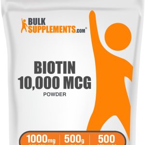 BulkSupplements.com Biotin 10000mcg Polvo – Polvo de biotina, suplemento de biotina, vitaminas de biotina para el cabello, la piel y las uñas, sin BulkSupplements.com Biotin 10000mcg Polvo – Polvo de biotina, suplemento de biotina, vitaminas de biotina para el cabello, la piel y las uñas, sin