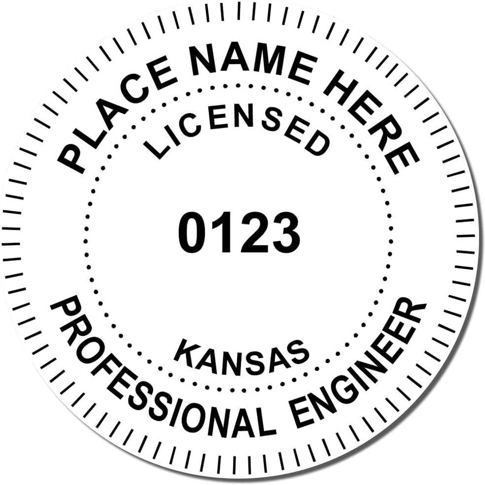 Sello de ingeniero de Kansas, sello de ingeniero profesional autoentintado (PE) para Kansas, ideal para ingenieros profesionales de Kansas, y