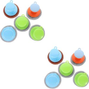 LALAFINA 10 juegos de mango de cepillo de alambre limpiador doméstico parrilla plana utensilios de cocina no arañazos ollas cepillos de lavado LALAFINA 10 juegos de mango de cepillo de alambre limpiador doméstico parrilla plana utensilios de cocina no arañazos ollas cepillos de lavado