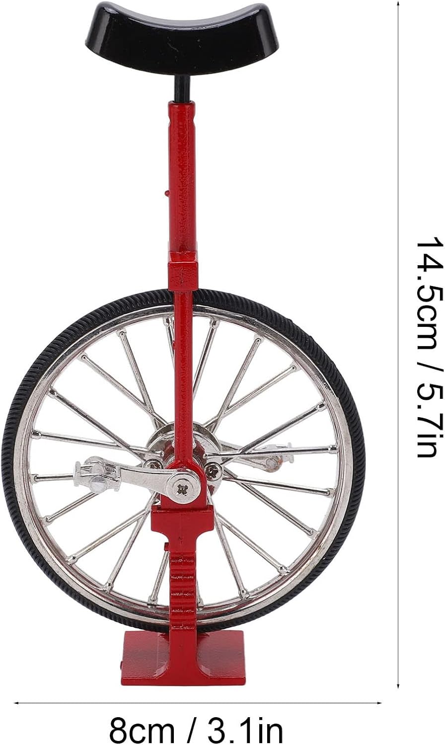 Modelo monociclo, mini adorno de bicicleta, mesa de bricolaje, modelo de una sola rueda, diseño simulado, aleación, hermoso juguete de bicicleta