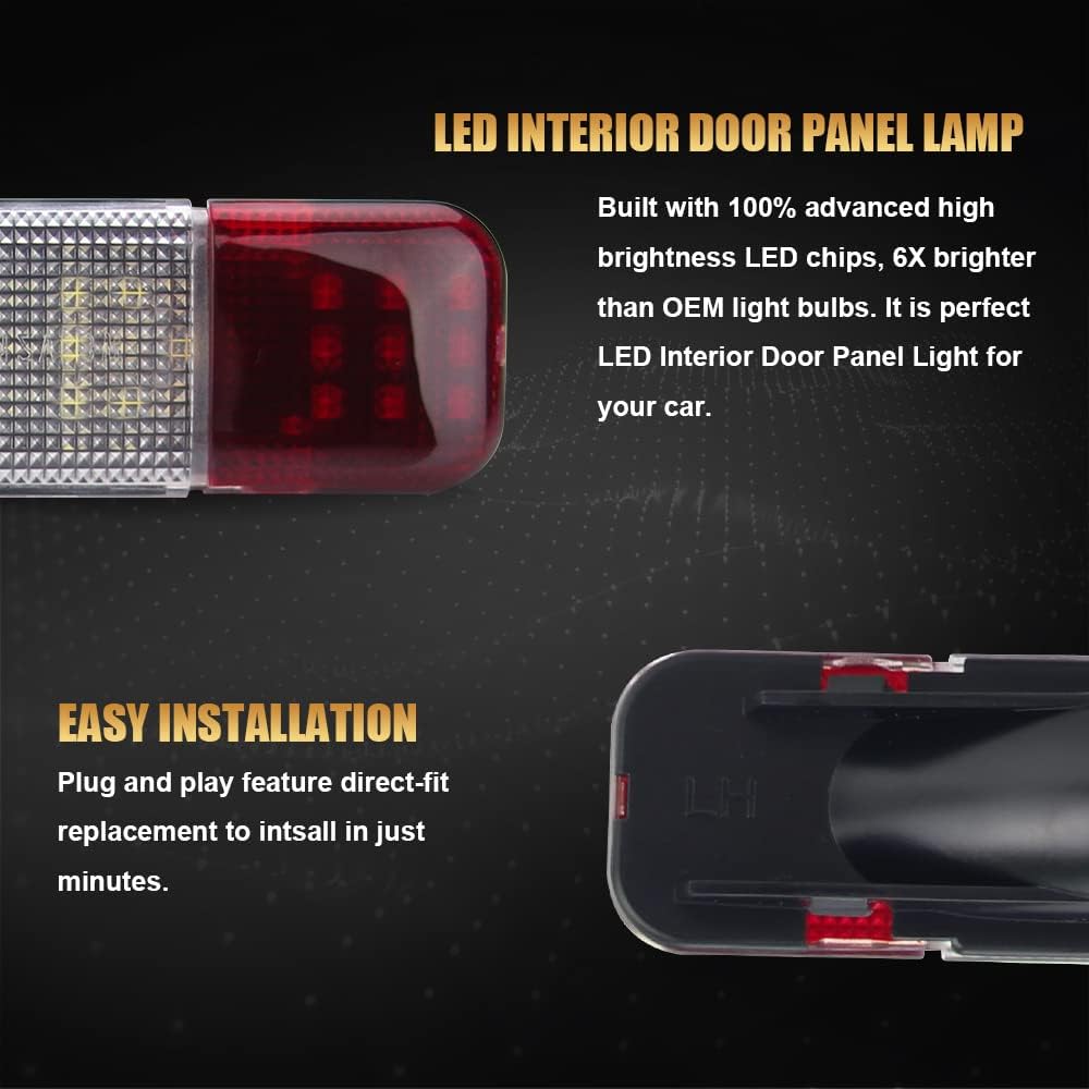 D-Lumina Luz LED para puerta interior, luz de cortesía, panel de puerta, lámpara de advertencia, color azul hielo para Chevy GMC CK SilveradoSierra
